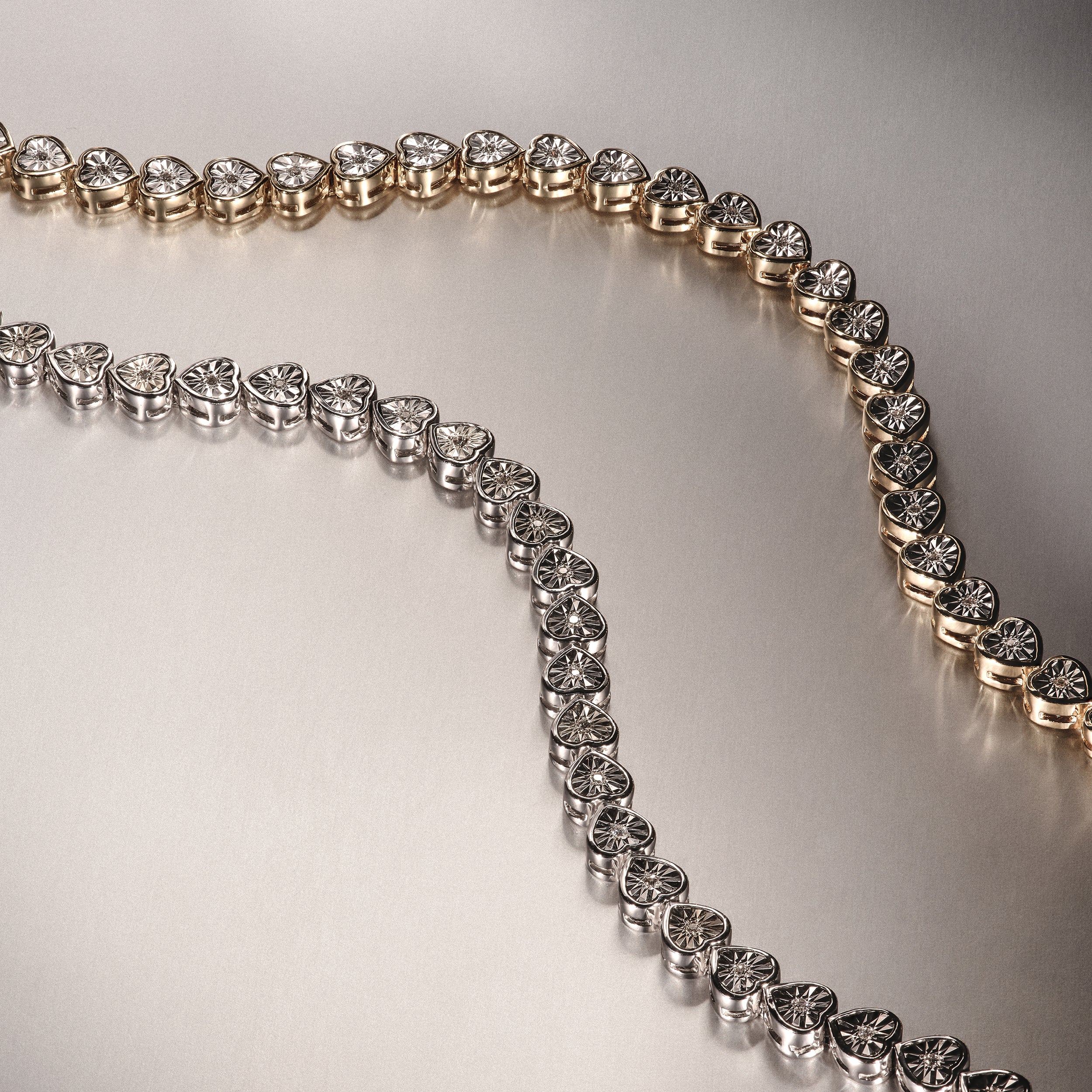 Heart Tennis Bracelet Lab Diamond 0.15ct in 18K Gold Vermeil